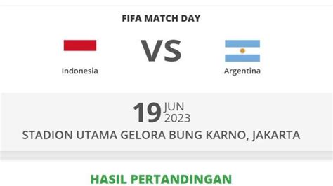 indonesia vs argentina jadwal hasil